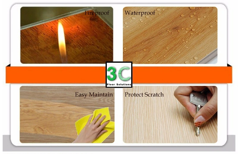 Wooden Waterproof Spc Click PVC Luxury Vinyl Flooring Plank Tile
